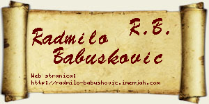Radmilo Babušković vizit kartica
